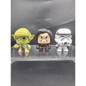 Mighty Muggs Star Wars Yoda, Kylo Ren And Stormtrooper 4 Inch Vinyl Figurines